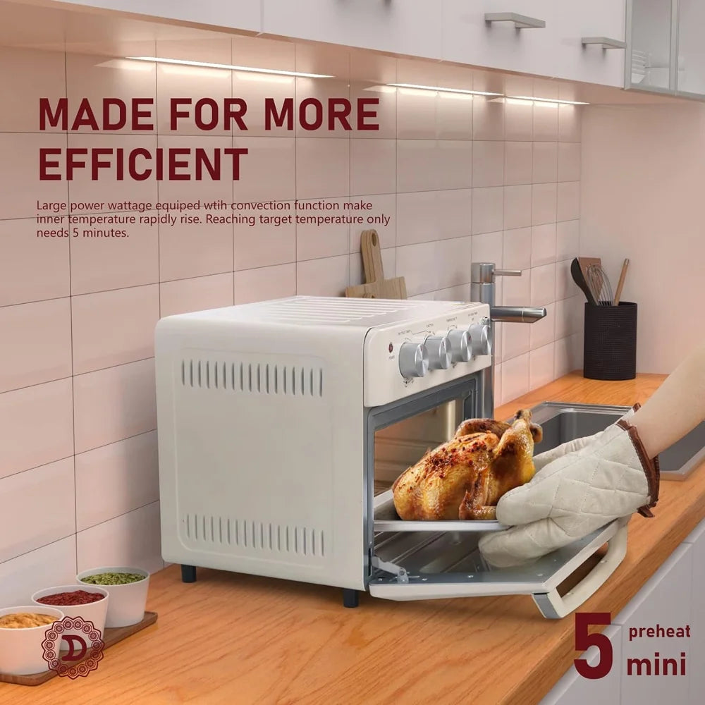 Cream White 19 Quart 1550W Stainless Steel Air Fryer Convection Oven X16025