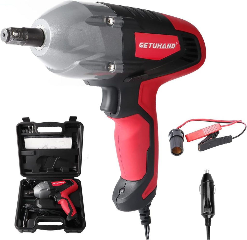 Electric Impact Wrench 1/2 Inch 12 Volt 400N.M with Sockets and Carry Case F297