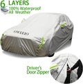 6 Layers Waterproof All Weather Car Cover with Zipper I4633