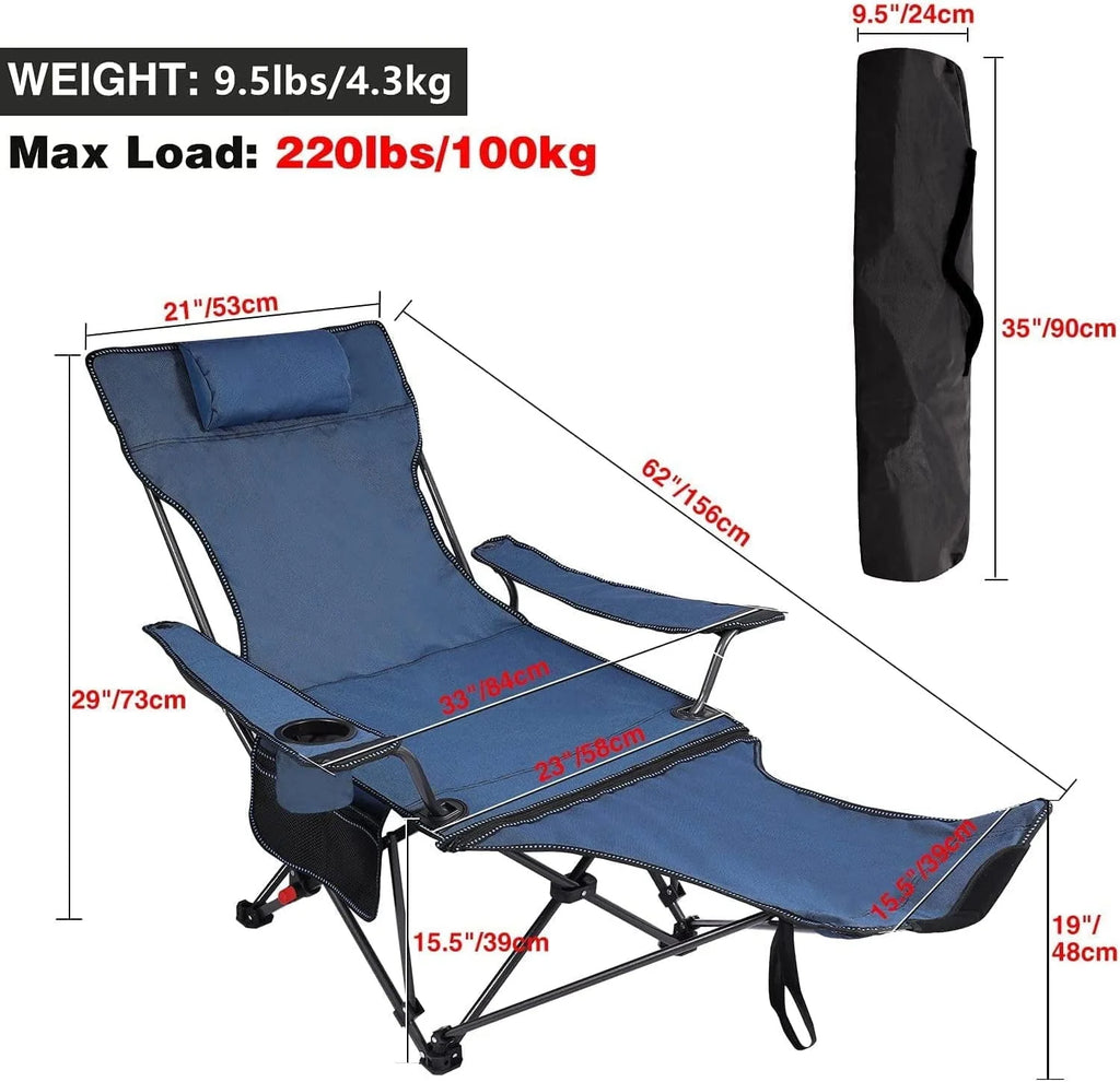 Adjustable Outdoor Folding Chair with Footrest P40647