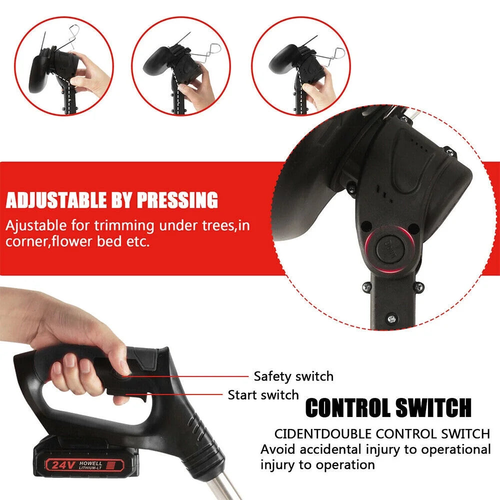 Cordless Electric Weed Eater Lawn Edger Grass String Trimmer A19308