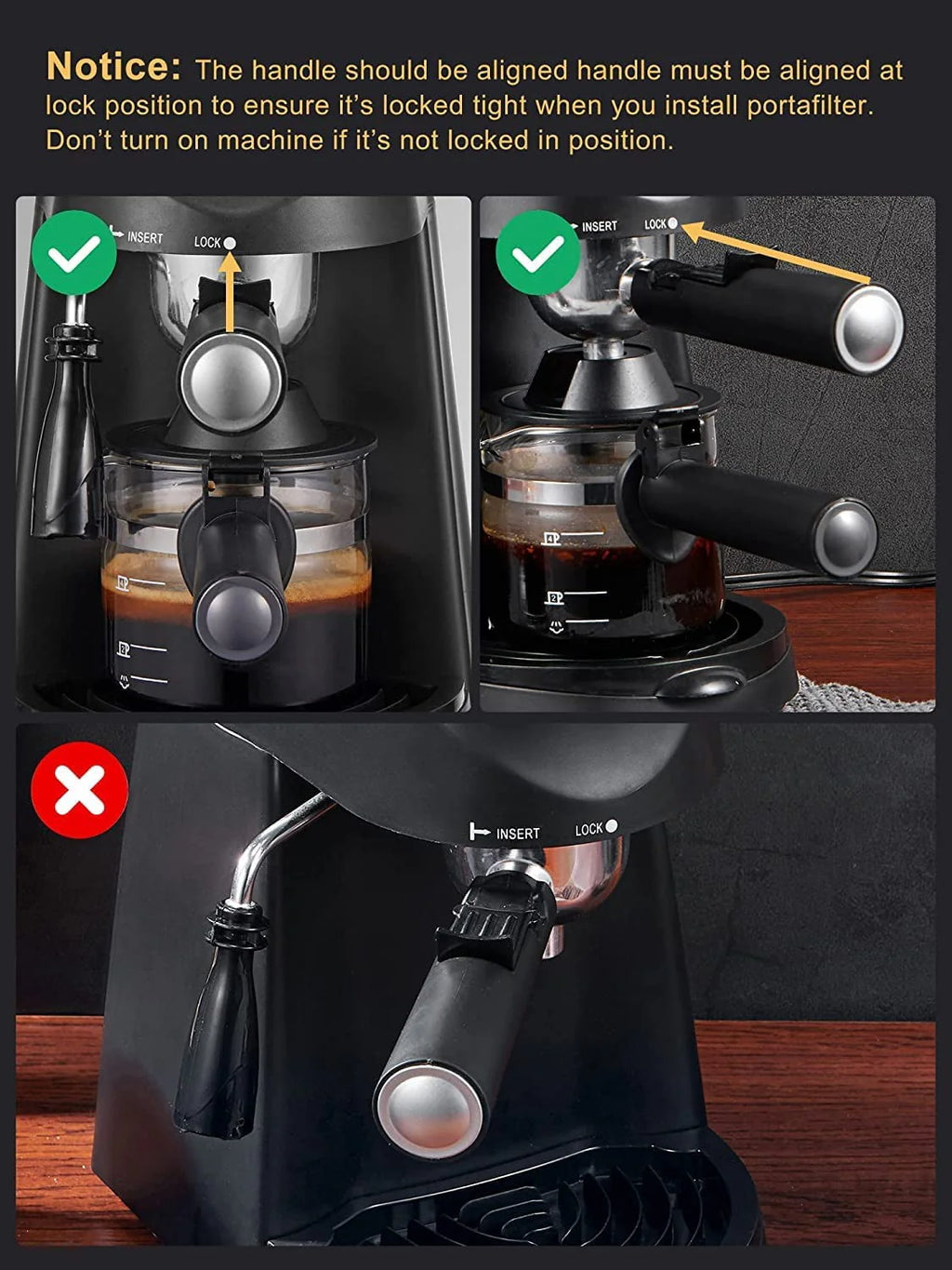 3.5 Bar 4 Cup Steam Espresso Cappuccino Maker with Milk Frother, Black K4147