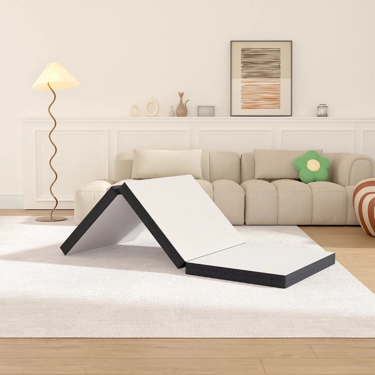 3 Inch Single Foldable Floor Mattress with Washable Cover S61643