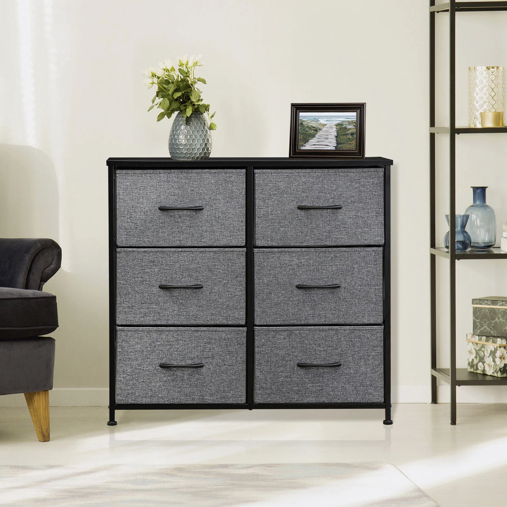 6 Drawer Fabric Storage Dresser I4125