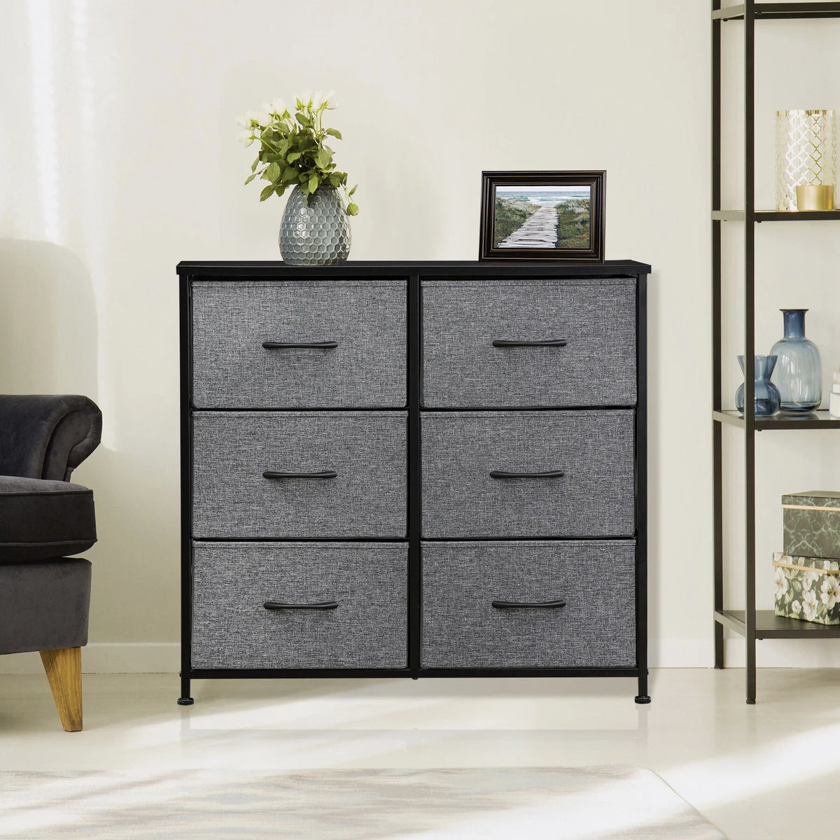 6 Drawer Fabric Storage Dresser I4125