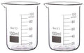 100ml Boro 3.3 Glass Graduated Measuring Beaker 2 Pack A351