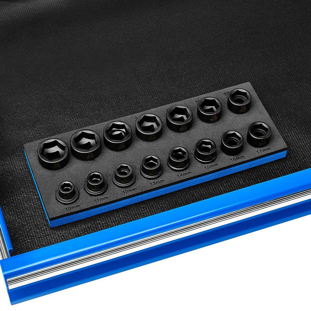 1/2 in. Drive Metric Low-Profile Impact Socket Set, 15-Piece C4266
