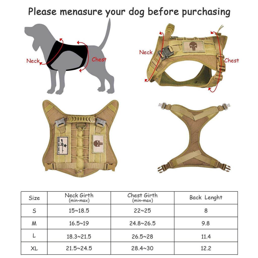 Tactical Service Dog Vest Harness with Rubber Handle & Metal B774877