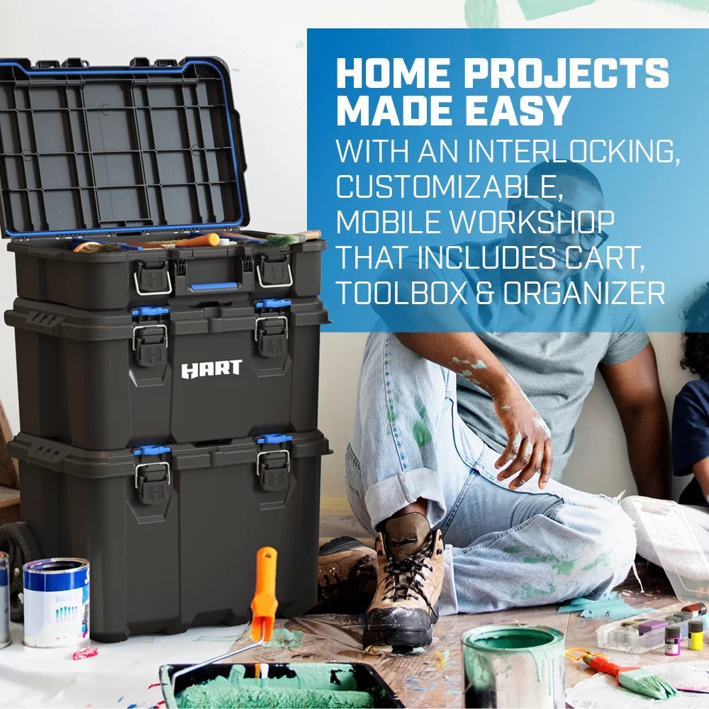3 Piece Resin Plastic Modular Toolbox System H997