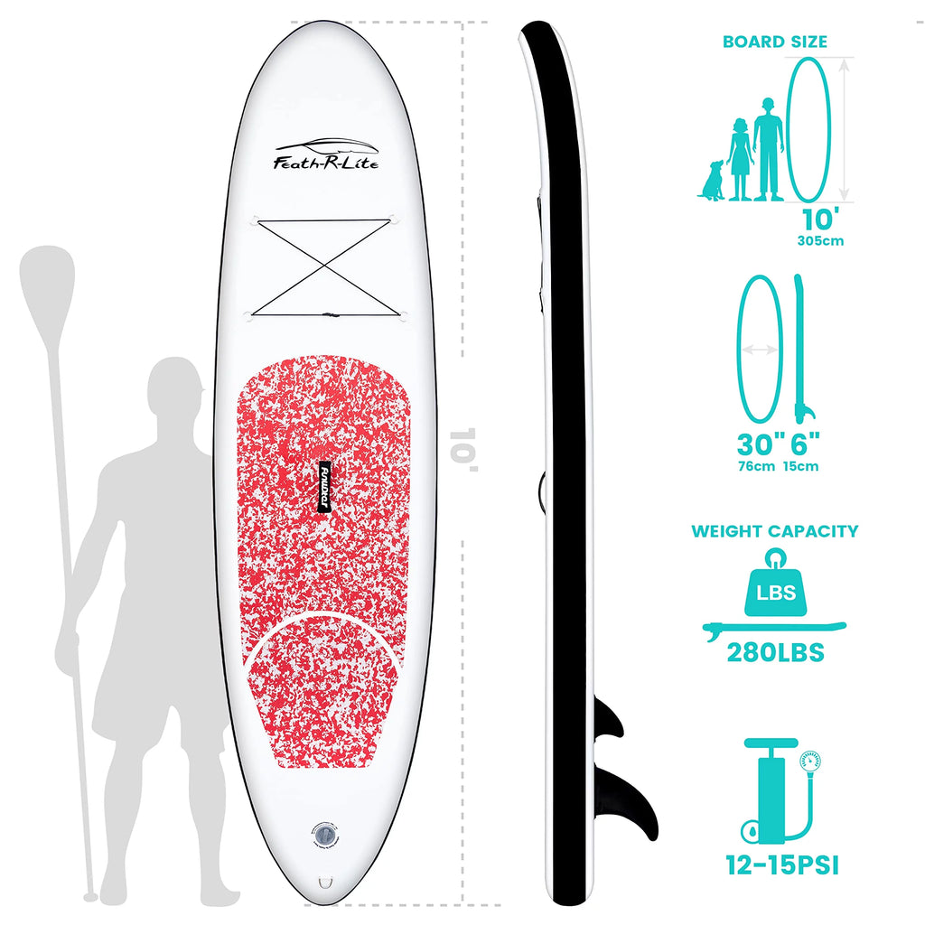 Red Camo Pattern Inflatable Stand Up Paddle Board 10'x30''x6'' A380970