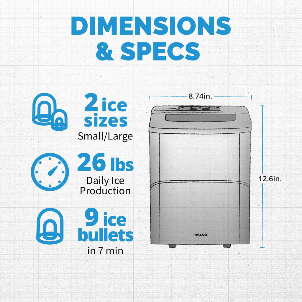 26 lbs. Countertop Ice Maker in Black E6342