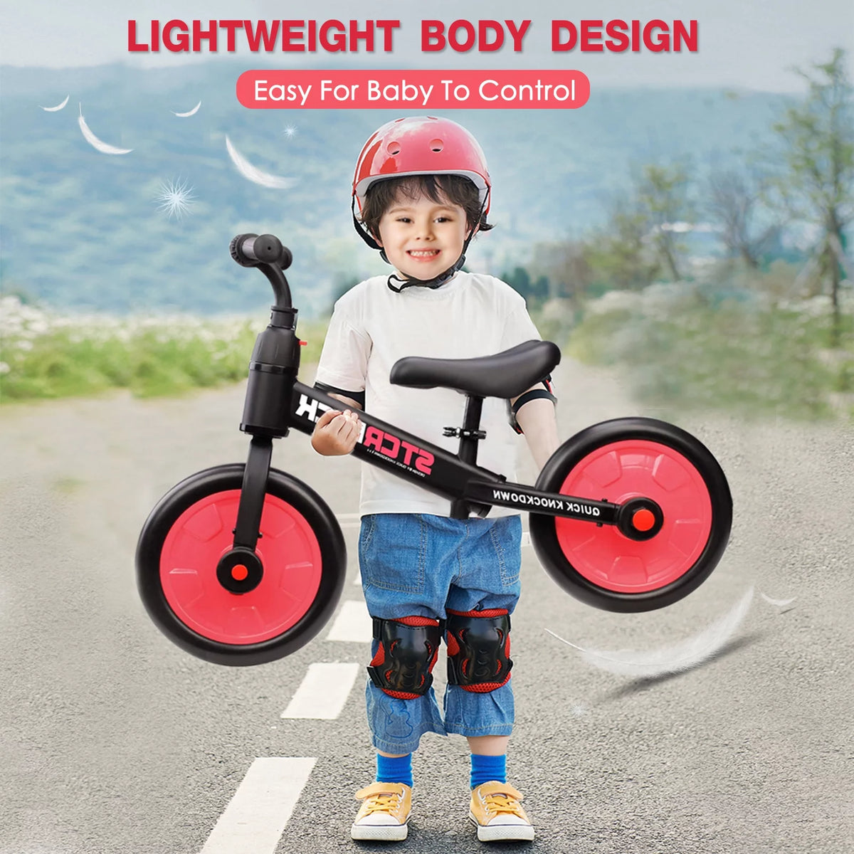 4 in 1 Toddlers Balance Bike with Pedals and Training Wheels R167603