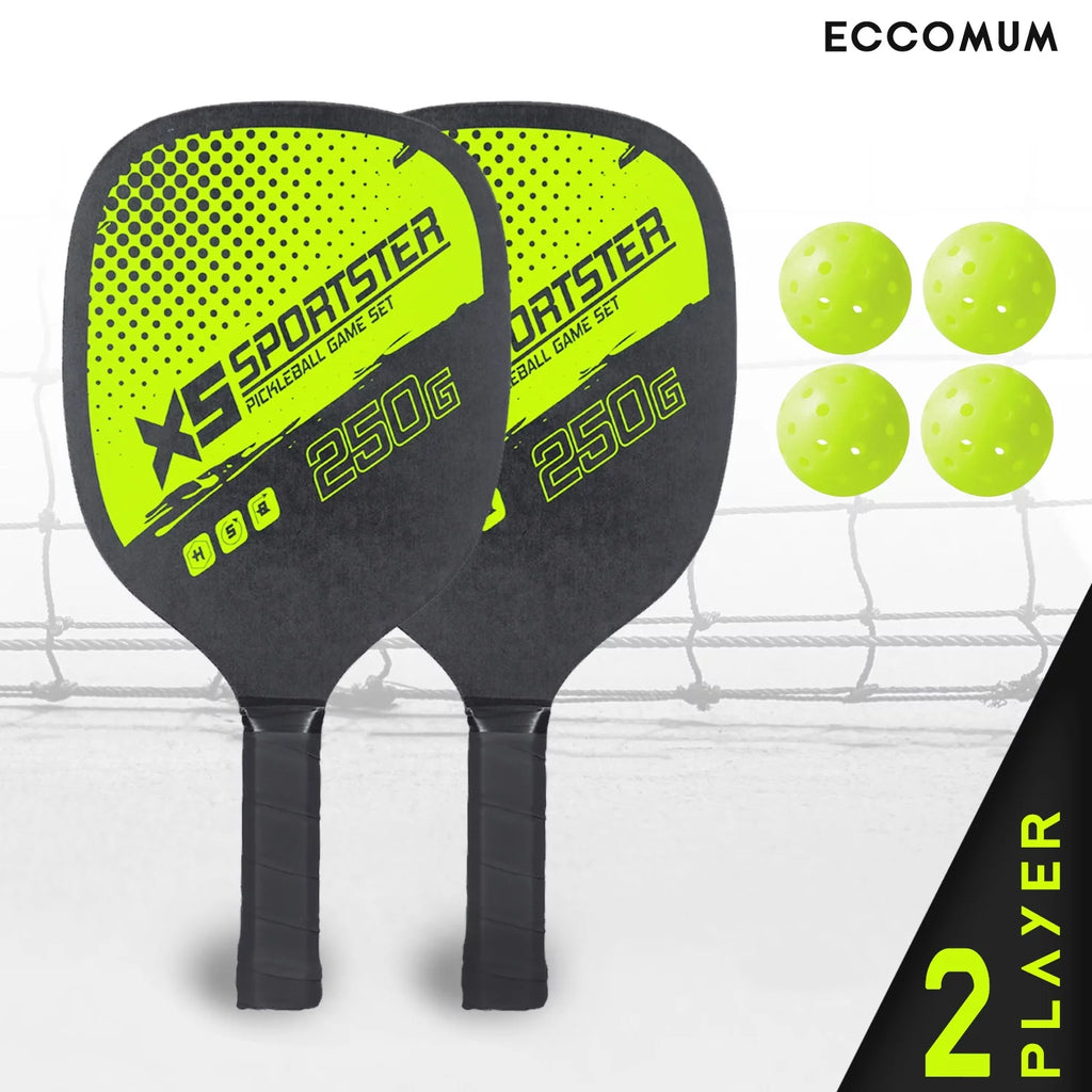 Pickleball Rackets Set of 2 Rackets and 4 Pickleballs F10804
