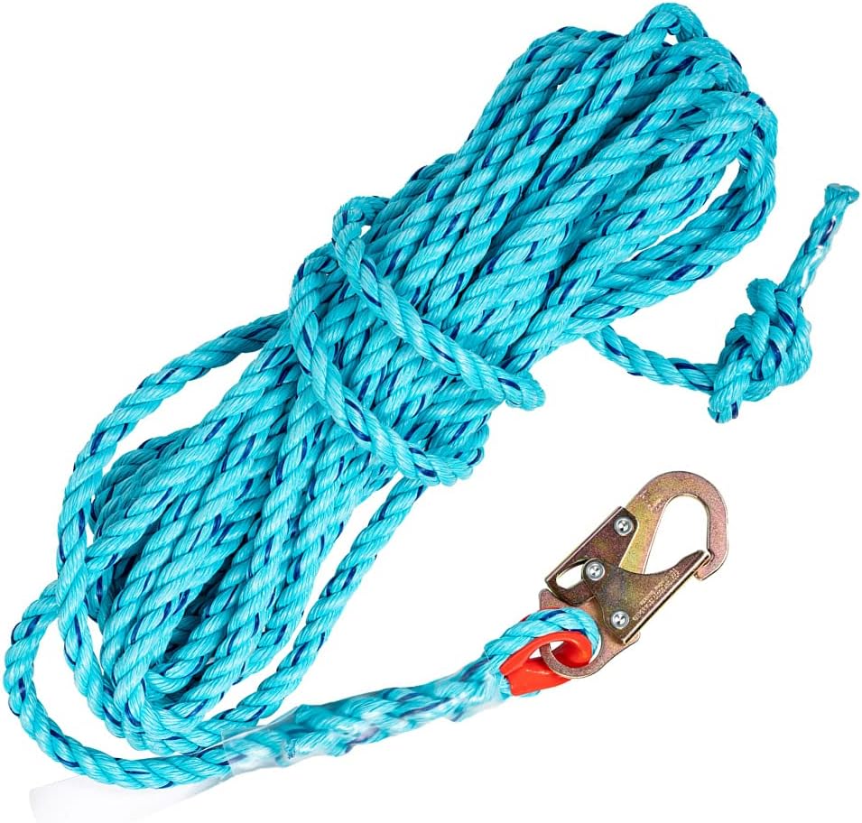 50' Vertical Rope Lifeline with Locking Snap Hook J1632