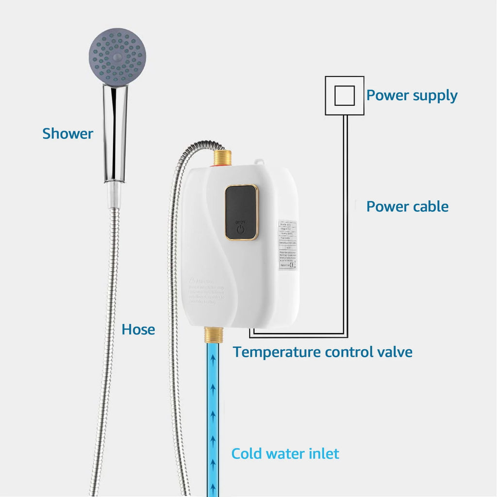 3000W Mini Electric Tankless Instant Water Heater M7043