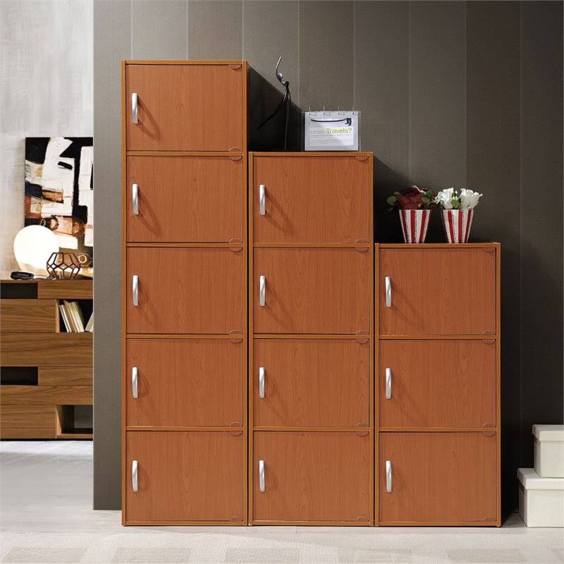 5 Shelf 5 Door Cherry Bookcase K37155