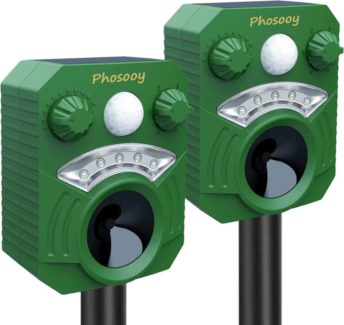Waterproof Solar Ultrasonic Animal Repeller with Motion Activated LED Flashing Lights N2578