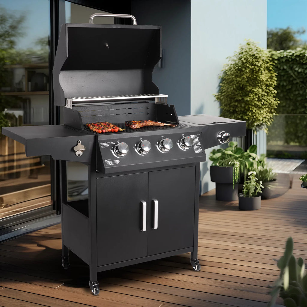 4-Burner Propane Gas Grill with Side Burner J298087