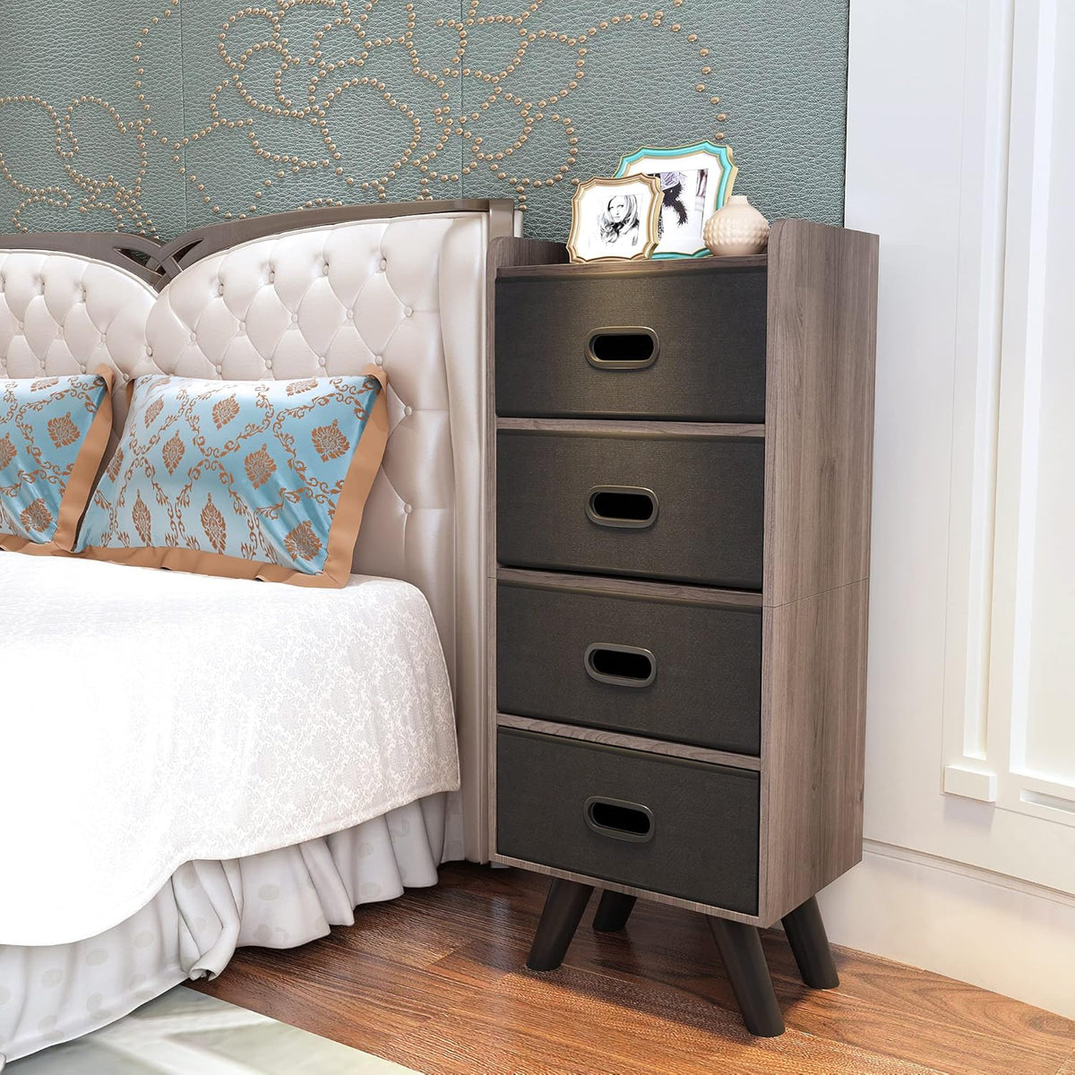 Black 4 Drawer Storage Dresser J1603