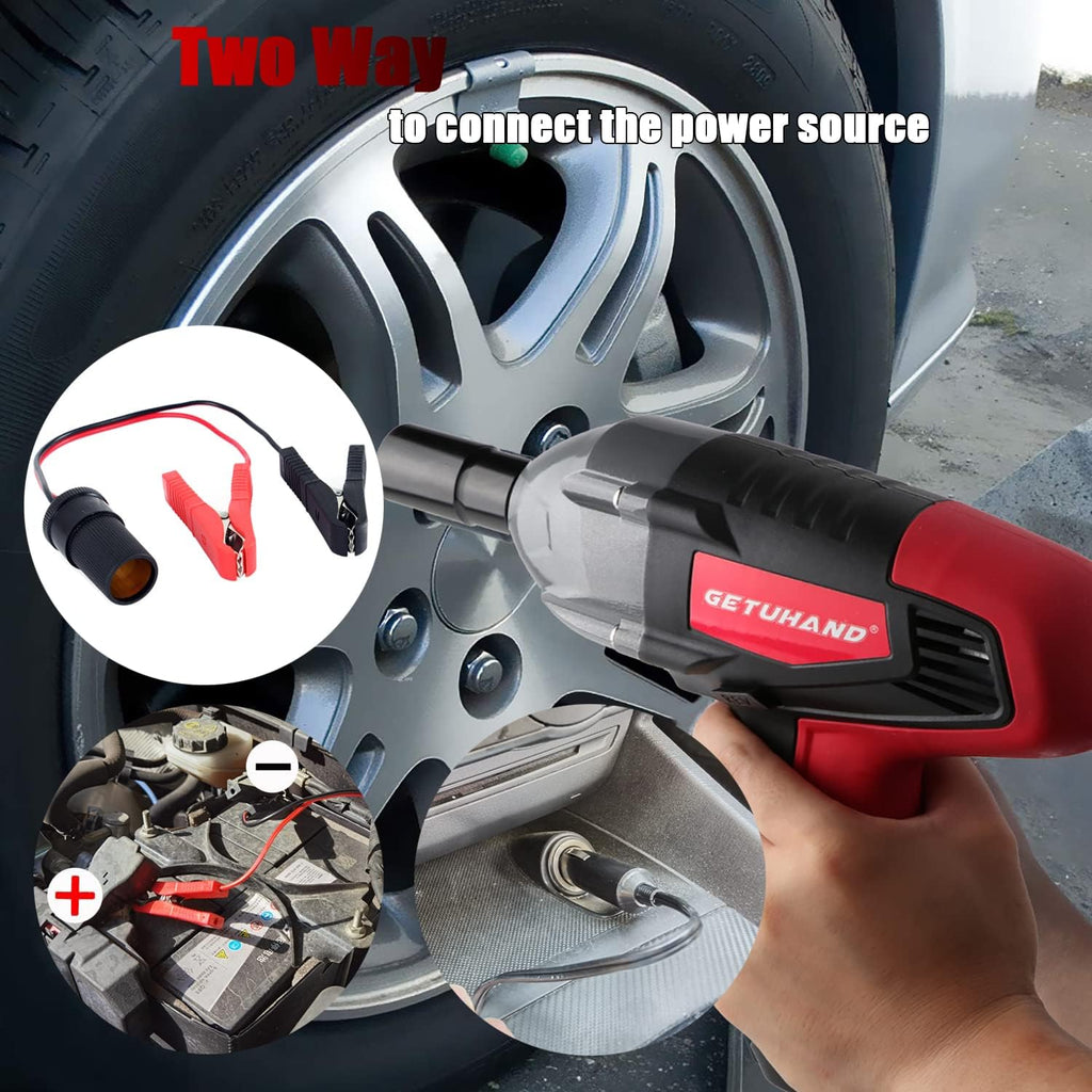 Electric Impact Wrench 1/2 Inch 12 Volt 400N.M with Sockets and Carry Case F297