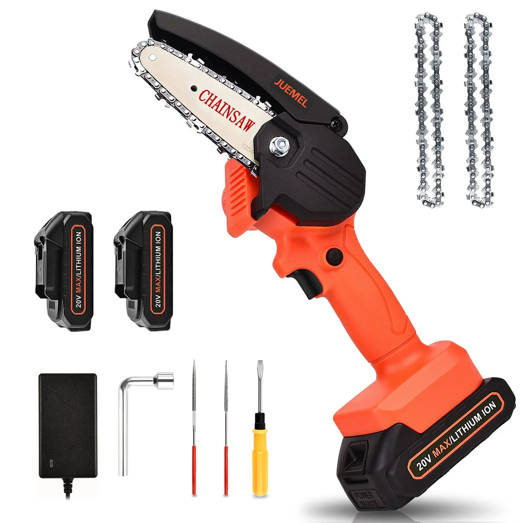 4-inch Cordless Mini Chainsaw with 2 Batteries G455