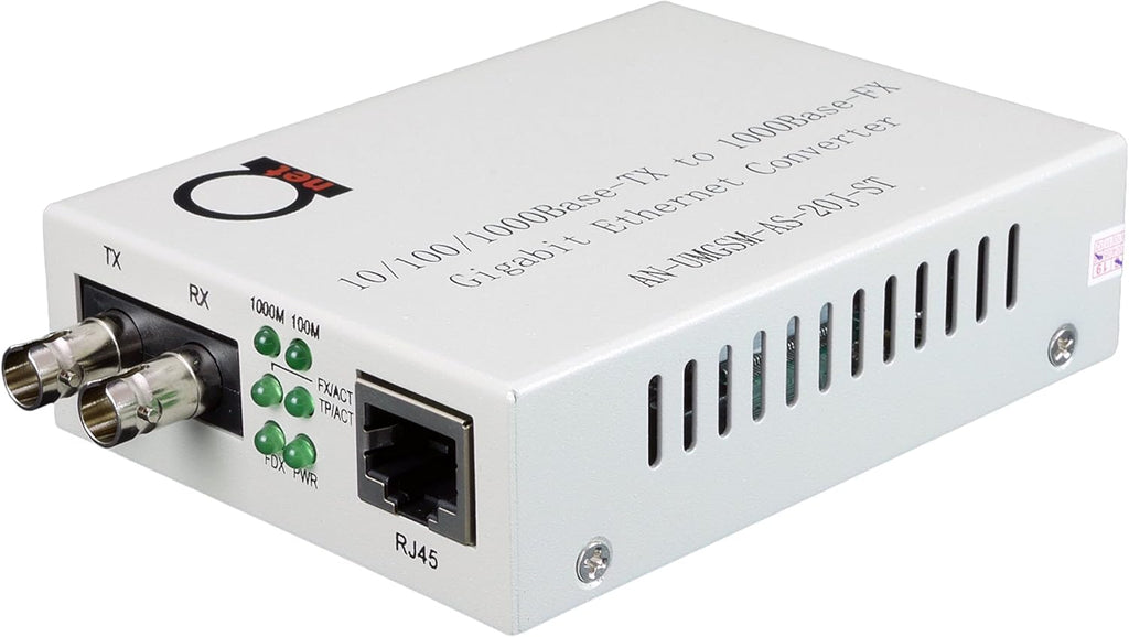 Gigabit Fiber Media Converter ST to UTP Cat5e Cat6 W62210