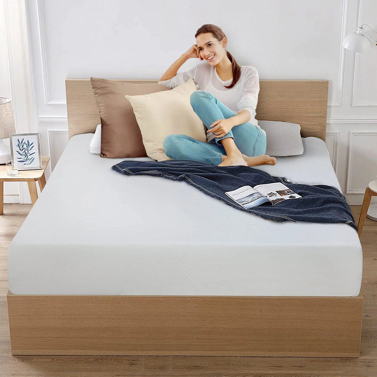 Queen 8 Inch Gel Memory Foam Medium Firm Mattress I163