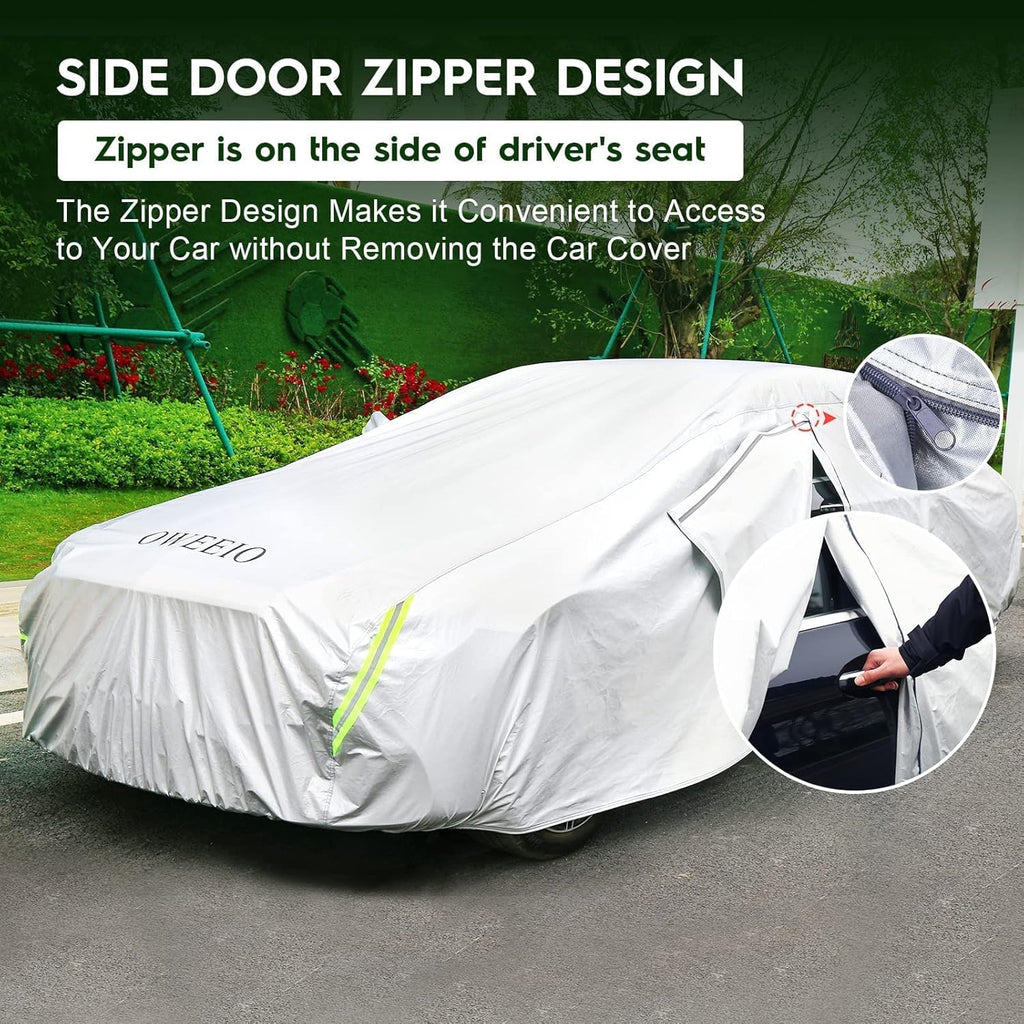 6 Layers Waterproof All Weather Car Cover with Zipper I4633
