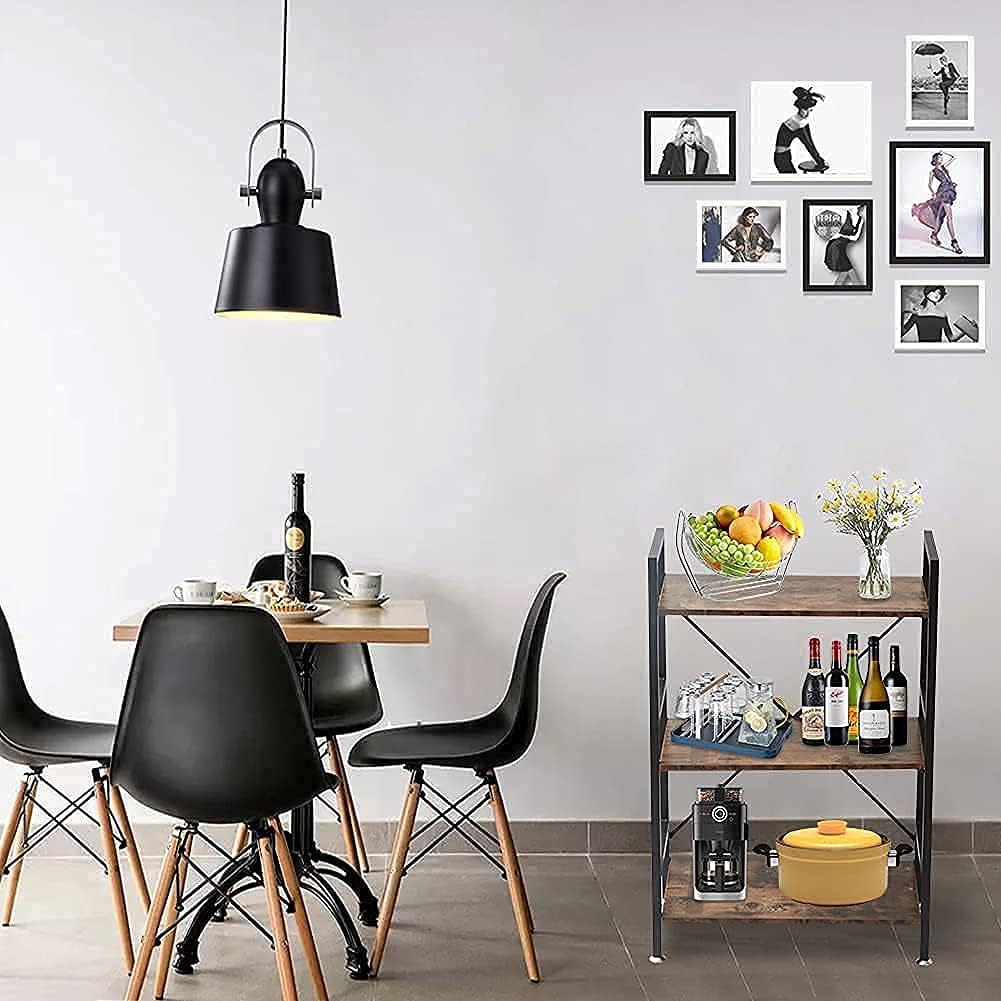 3 Tier Rustic Wood and Metal Bookshelf R747149