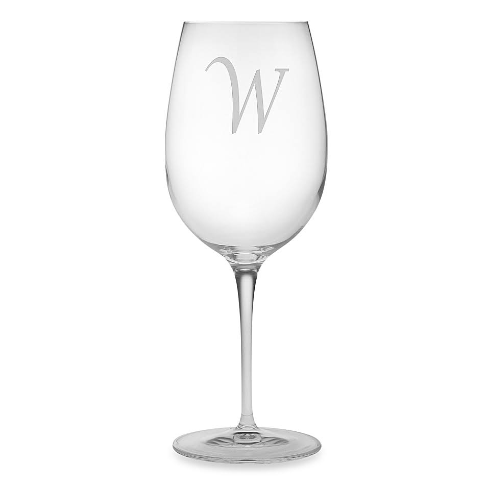Monogrammed Script Letter W Wine Glasses Set of 4 H5393