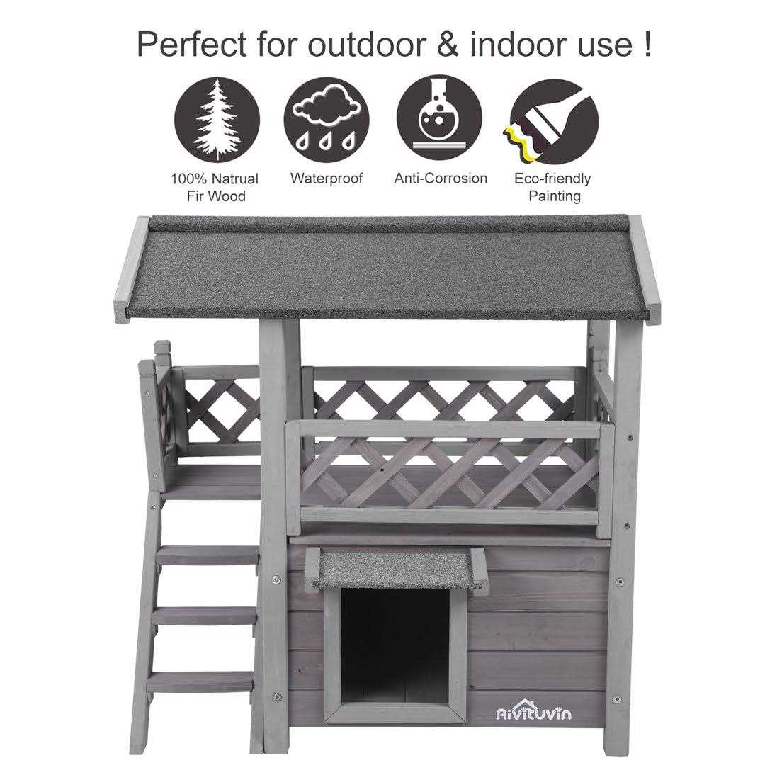Outdoor & Indoor Cat House H655