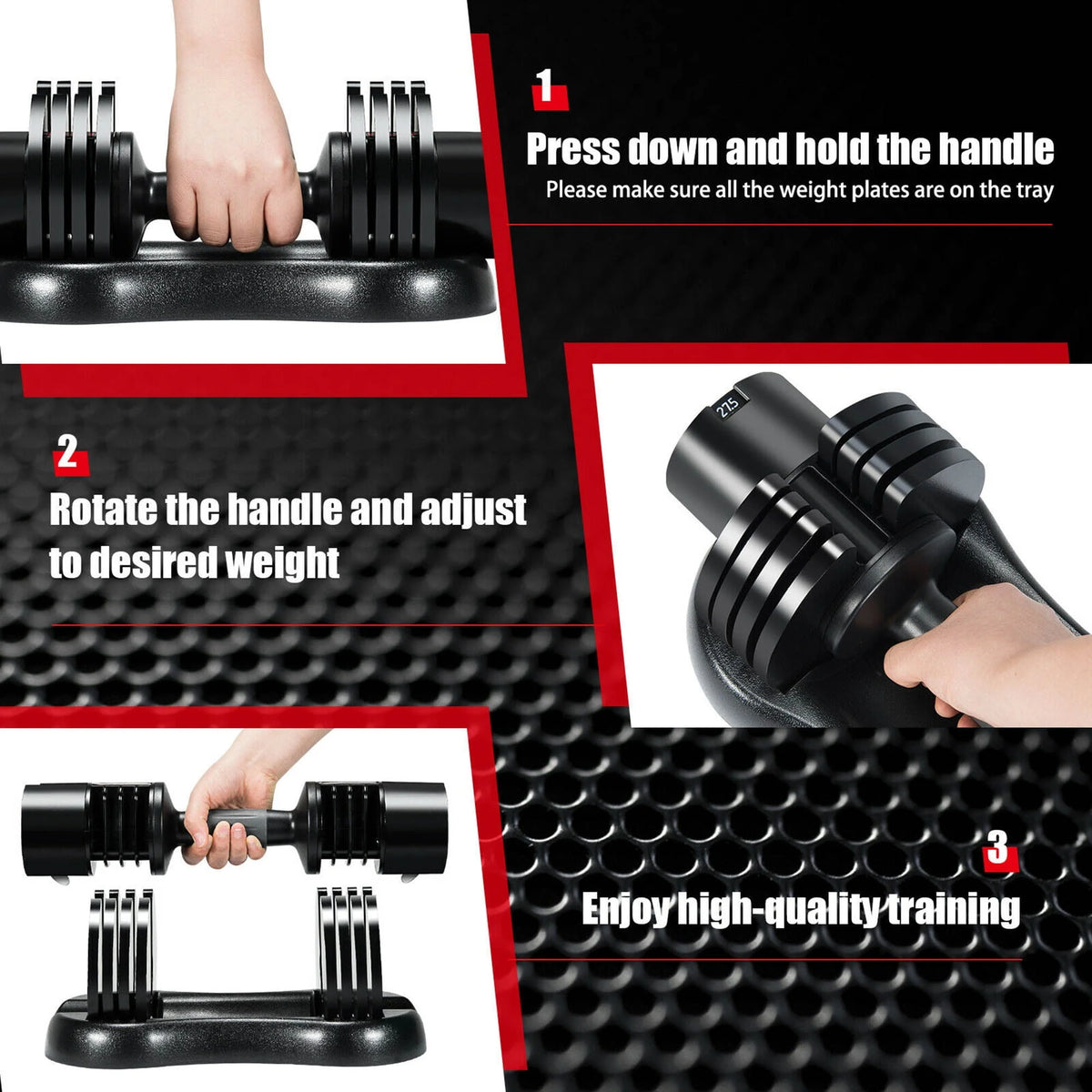 27.5lbs 5-in-1 Adjustable Dumbbell C66936
