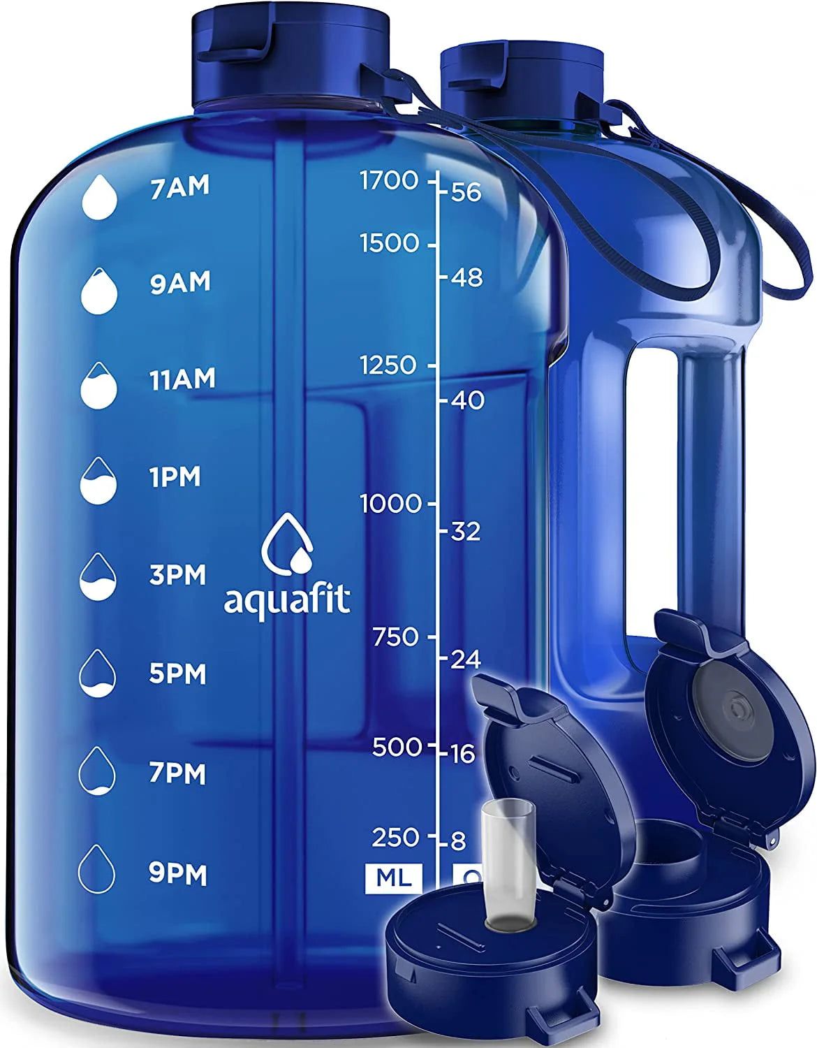 1 Gallon Gray Water Bottle with Time Marker C281