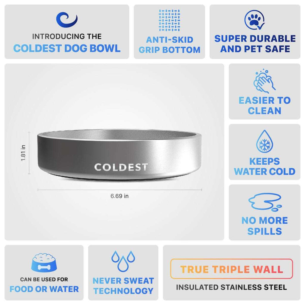 Stainless Steel Non Slip Insulated Dog Bowl A3603