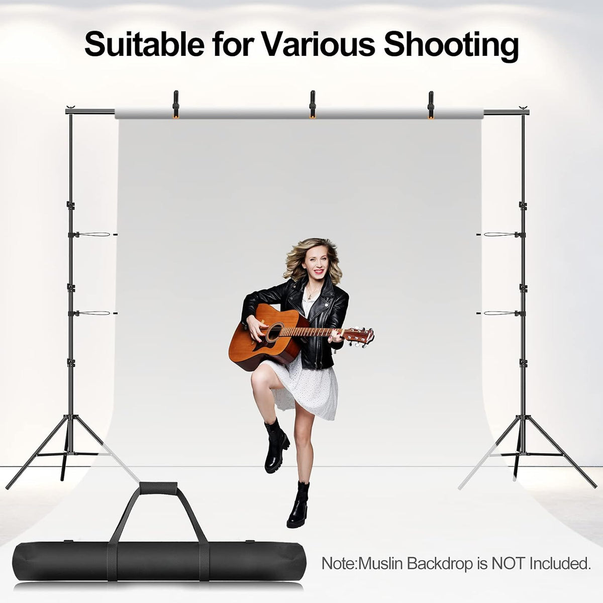8.5 x 10 ft Heavy Duty Adjustable Backdrop Stand with Carry Bag K6653