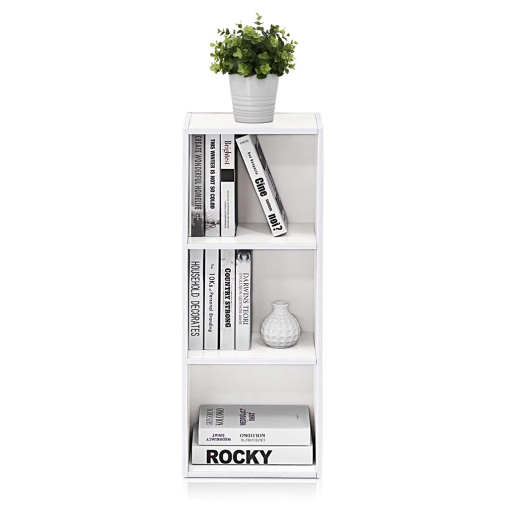 White Pink 3-Tier Engineered Wood Bookcase J903