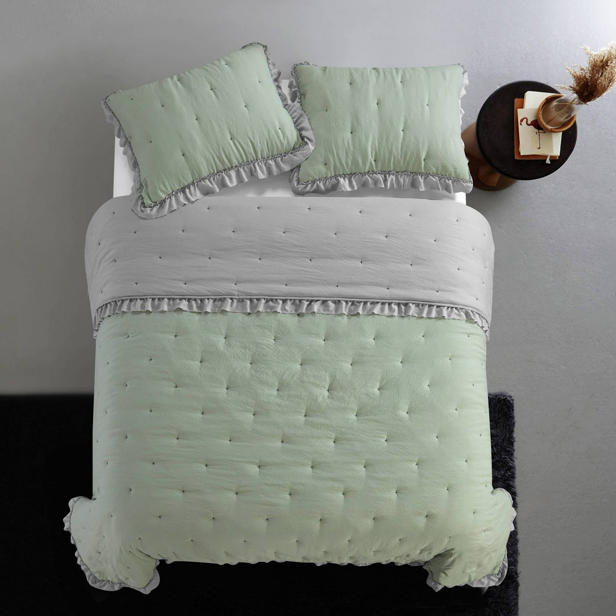 Washed Gel Filled Microfiber Quilt Set I9307
