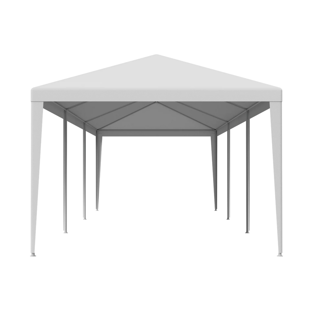 10'x 30' White Gazebo Canopy with 6 Windows & 2 Sidewalls T1717