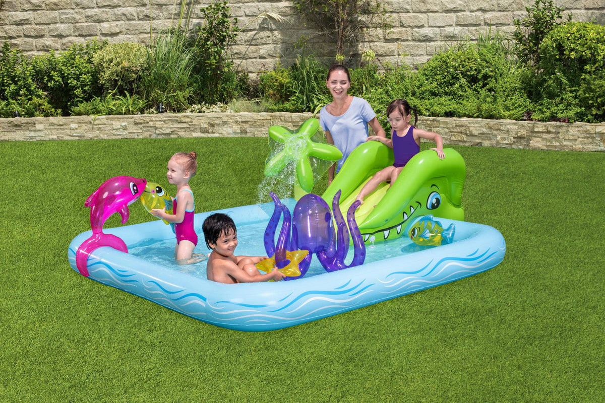 Multicolor Inflatable Kids Water Play Center with Slide P8205
