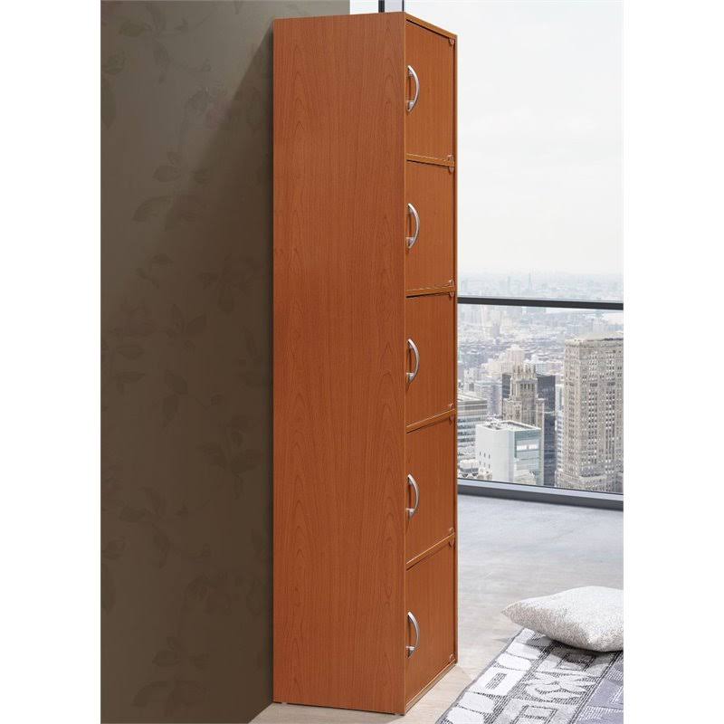 5 Shelf 5 Door Cherry Bookcase K37155