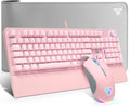 White RGB Wired 104 Keys Mechanical Keyboard Mouse and Mousepad Combo P55618