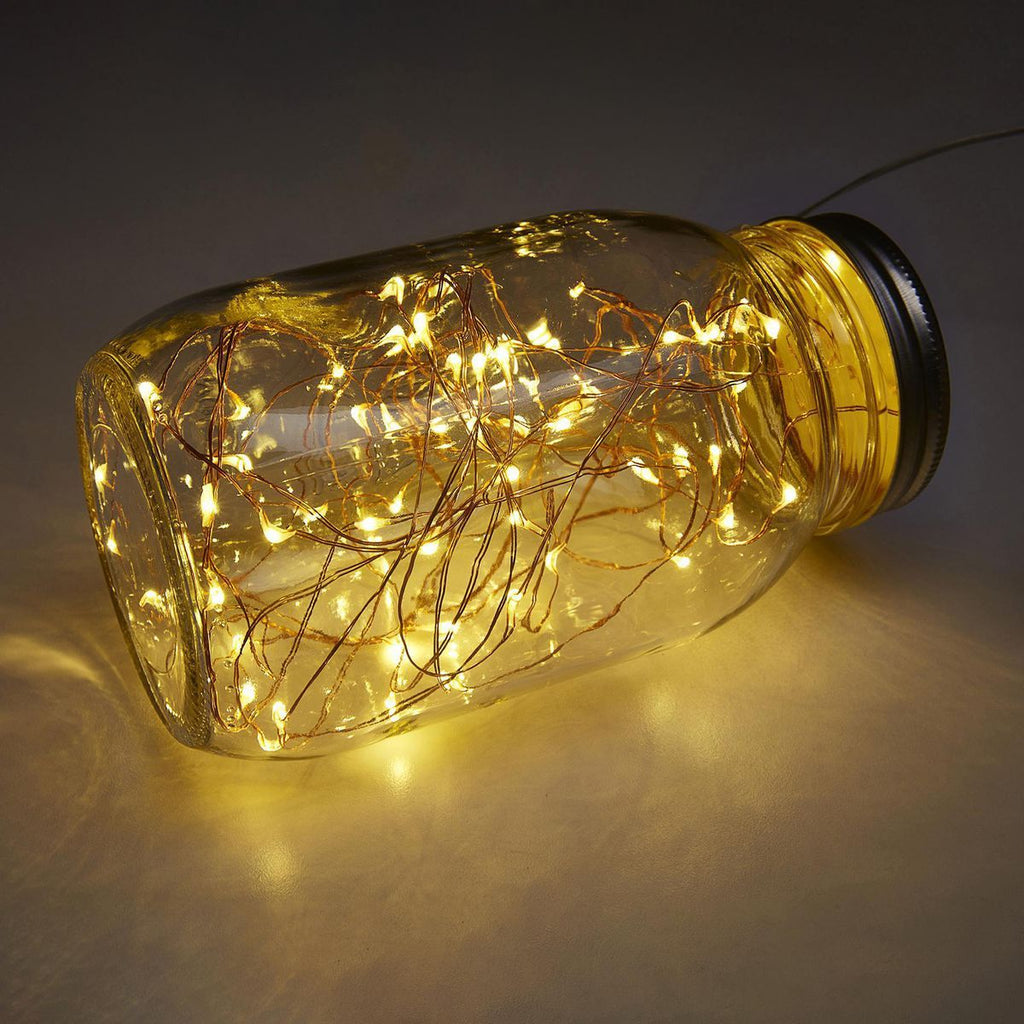 Warm White Copper Wire Lights with Remote W740099