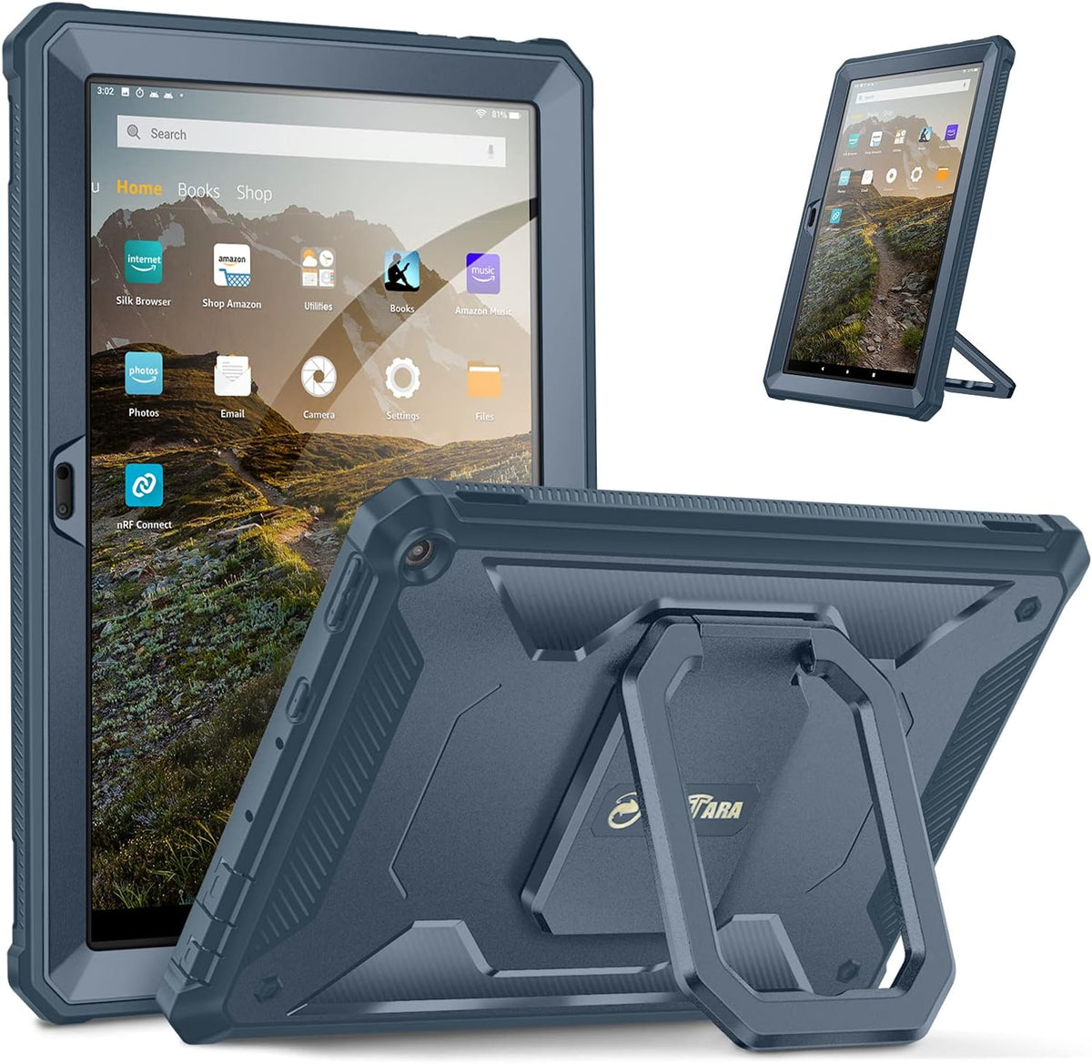 Black Case with Stand and Screen Protector M284