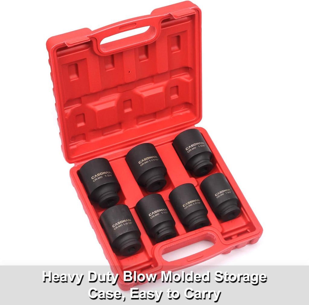 1/2-Inch Drive Deep Impact Socket Set, Cr-Mo, 6-Point, 7 Piece W2821