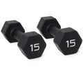 15 lb Black Neoprene Coated Dumbbell Pair X891