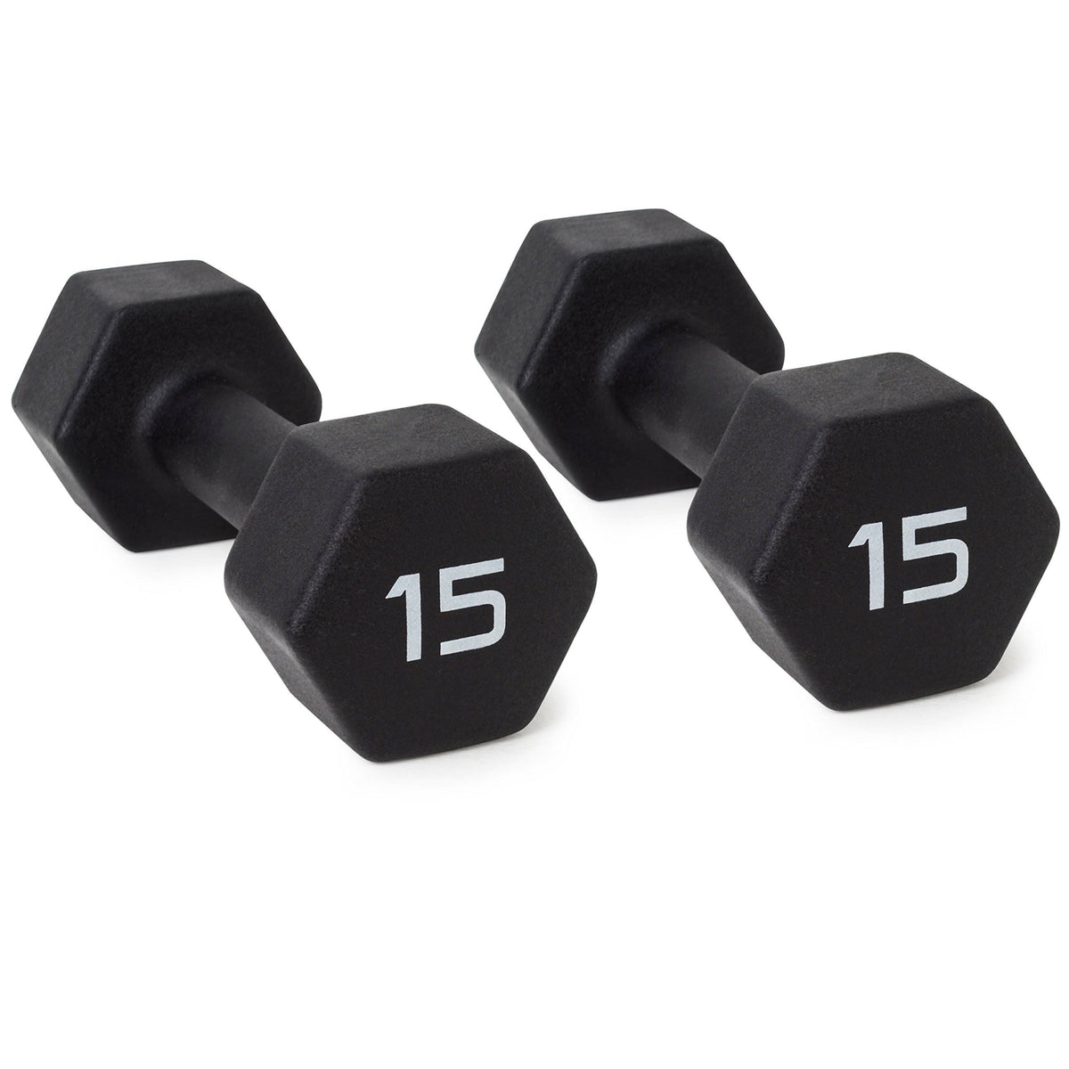 15 lb Black Neoprene Coated Dumbbell Pair X891