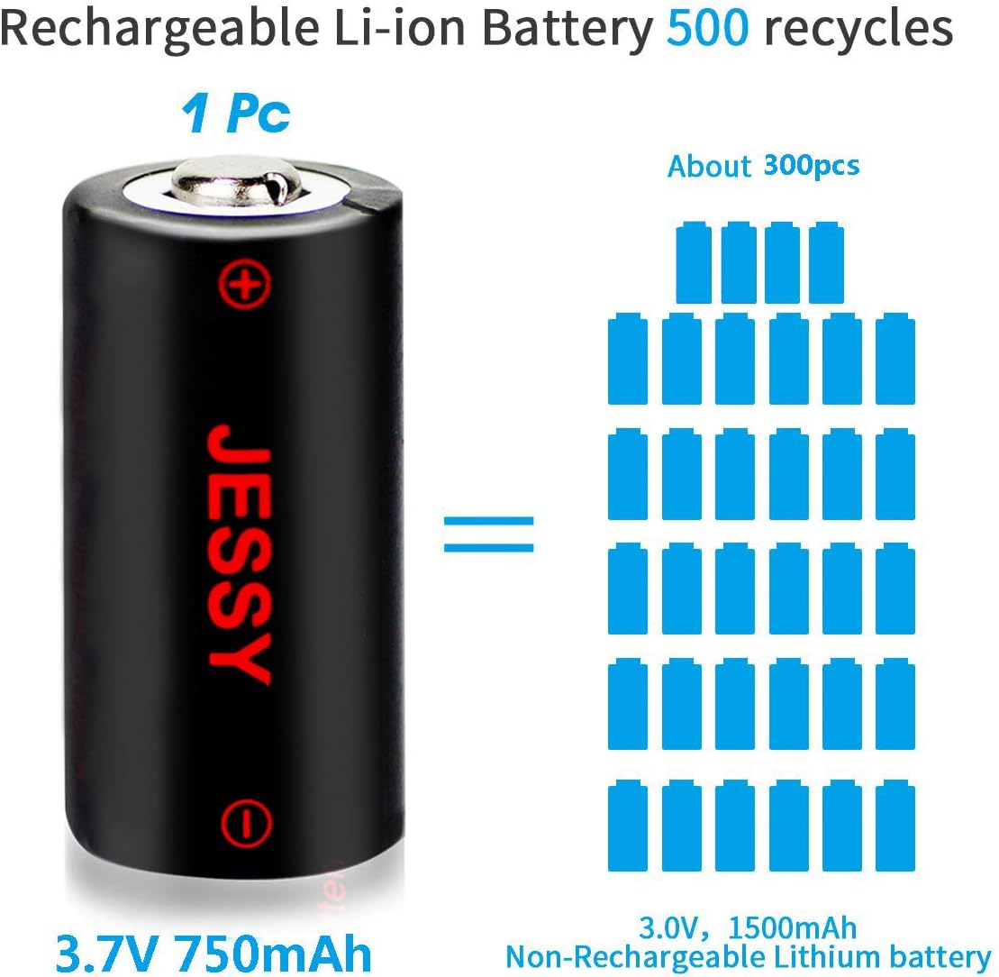 CR123A Rechargeable Lithium Batteries 16 Pack with Charger H24170