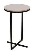 White Melamine End Table with Black Metal Frame O164