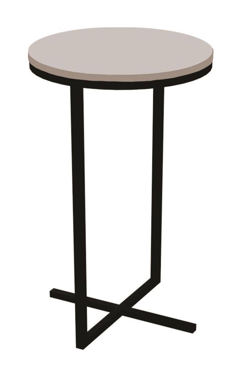 White Melamine End Table with Black Metal Frame O164