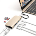 Aluminum Multi-Port Adapter 4K HDMI USB-C Gigabit Ethernet SD Micro Card Readers USB 3.0 Gold K96736